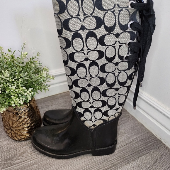 Coach logo canvas Rain boot - Picture 4 of 12